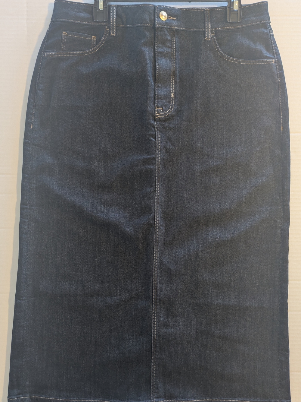 Marks & Spencer Dark Indigo Denim Pencil Skirt- Size 12